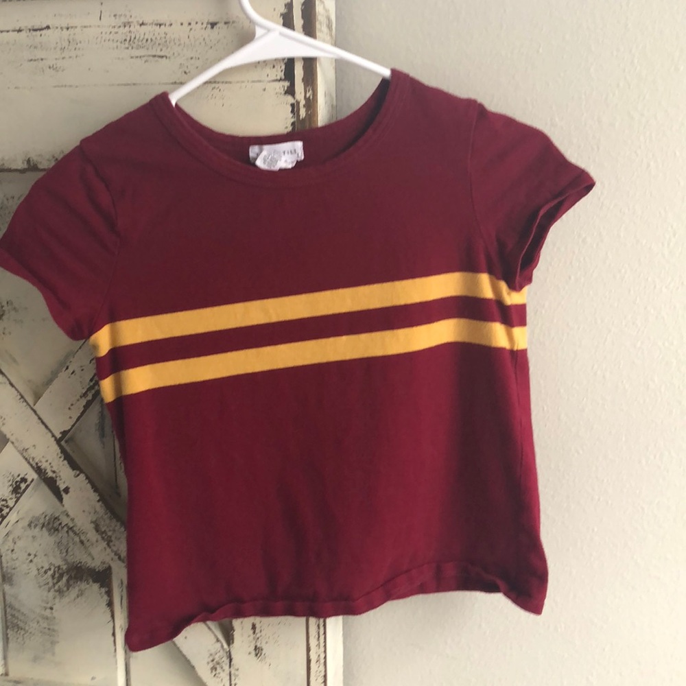 Tight burgundy shirt